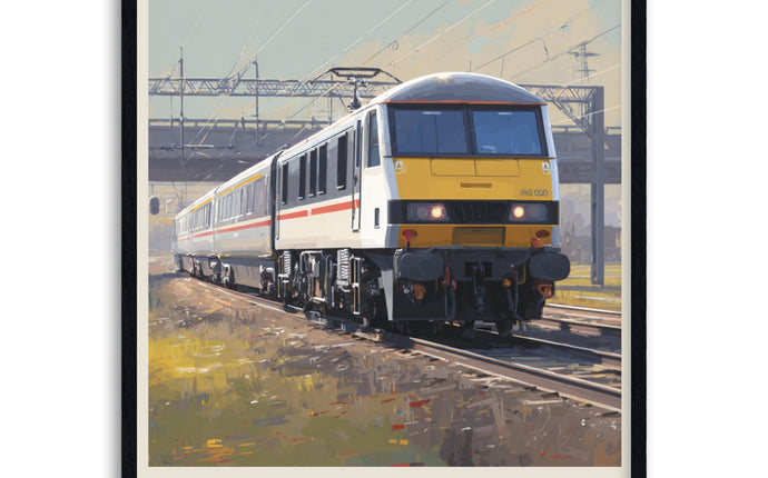 Class 90 Electric Locomotive – Vintage Railway Poster Print